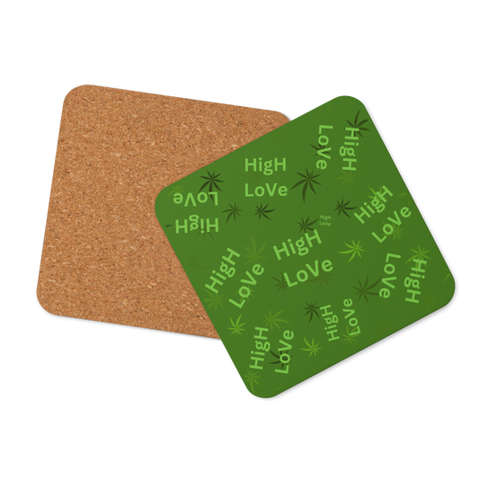 Green Cork-Back Coaster Elevated Love Source™