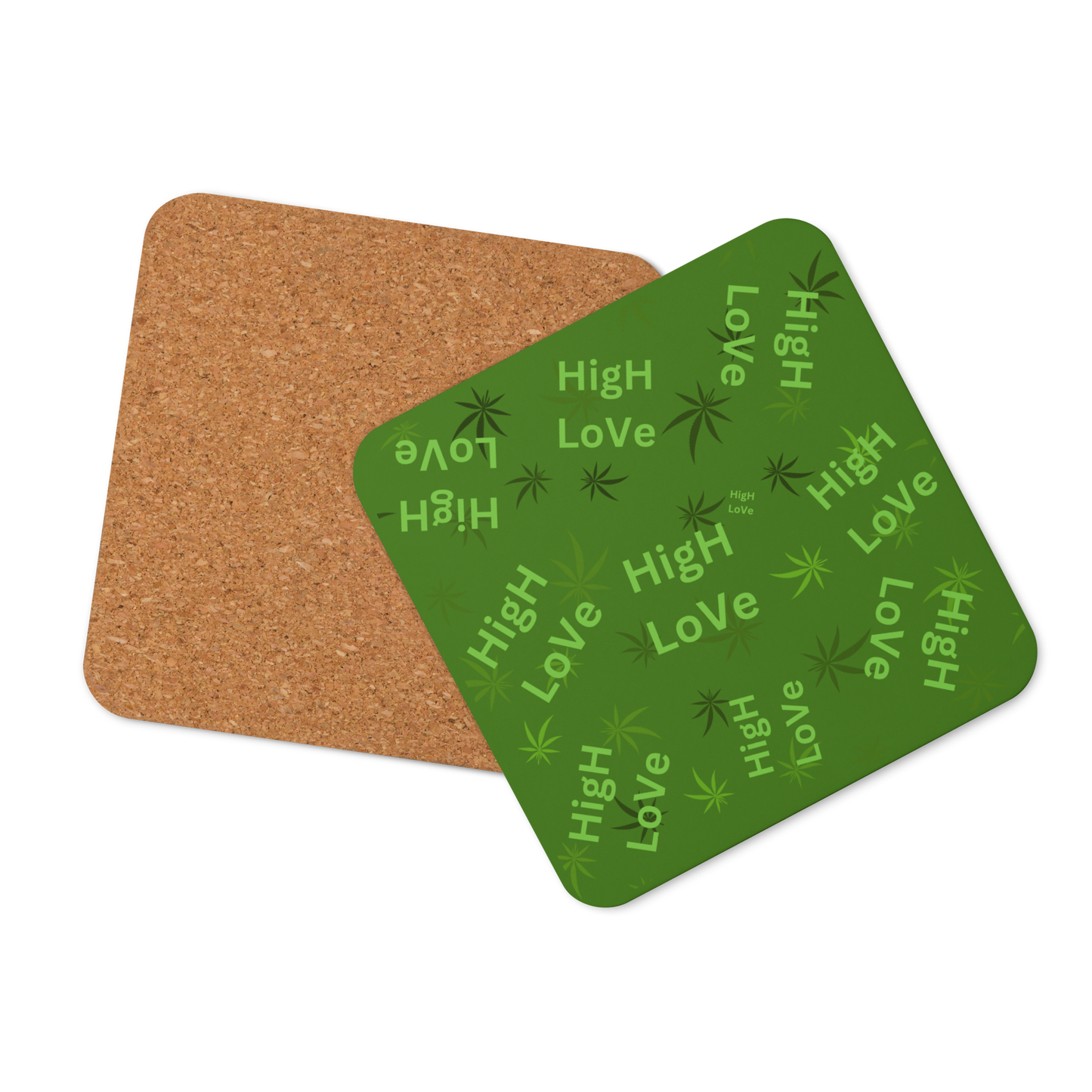 Green Cork-Back Coaster Elevated Love Source™