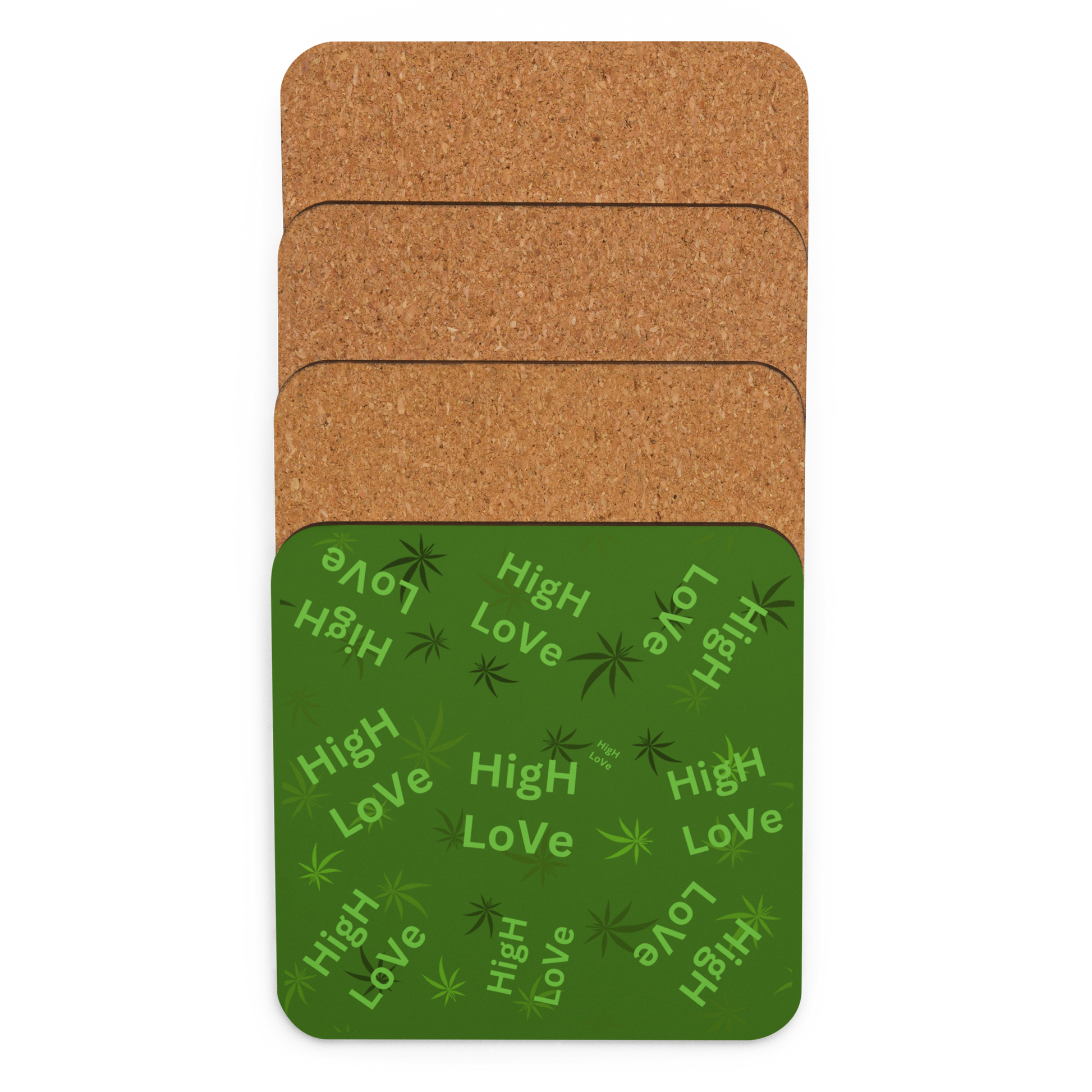 Green Cork-Back Coaster Elevated Love Source™
