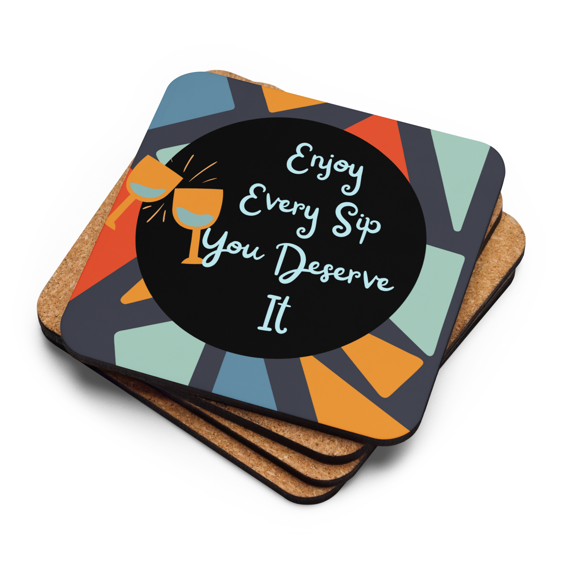 Multi-color Cork-Back Coaster Elevated Love Source™